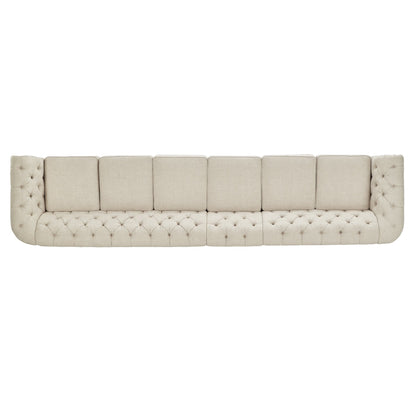 Knightsbridge Beige Linen Tufted Chesterfield Modular Sofa by iNSPIRE Q Artisan