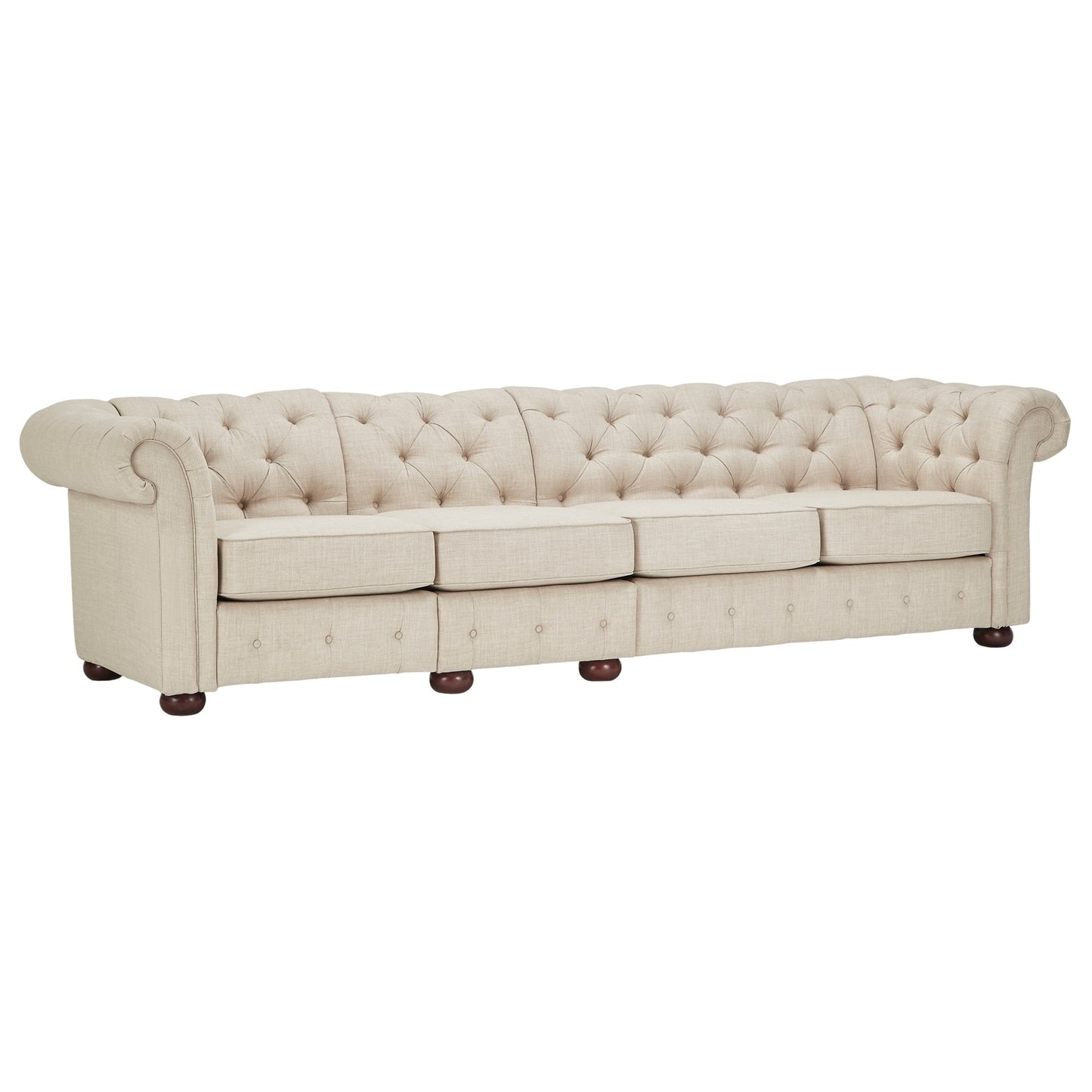 Knightsbridge Beige Linen Tufted Chesterfield Modular Sofa by iNSPIRE Q Artisan