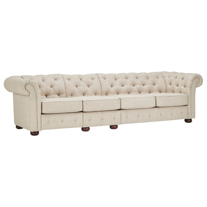 Knightsbridge Beige Linen Tufted Chesterfield Modular Sofa by iNSPIRE Q Artisan