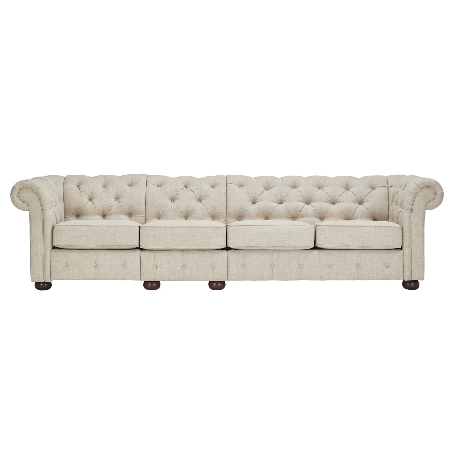 Knightsbridge Beige Linen Tufted Chesterfield Modular Sofa by iNSPIRE Q Artisan