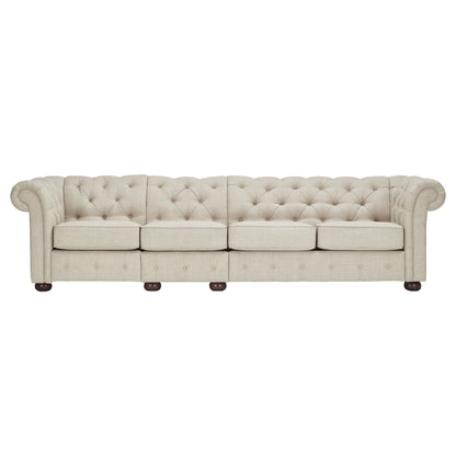 Knightsbridge Beige Linen Tufted Chesterfield Modular Sofa by iNSPIRE Q Artisan