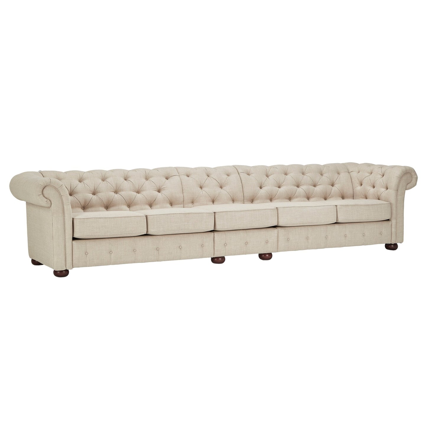 Knightsbridge Beige Linen Tufted Chesterfield Modular Sofa by iNSPIRE Q Artisan