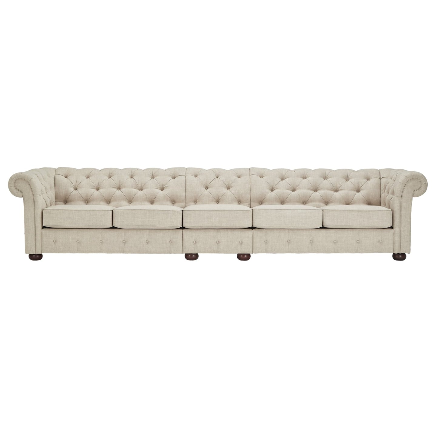 Knightsbridge Beige Linen Tufted Chesterfield Modular Sofa by iNSPIRE Q Artisan