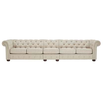 Knightsbridge Beige Linen Tufted Chesterfield Modular Sofa by iNSPIRE Q Artisan