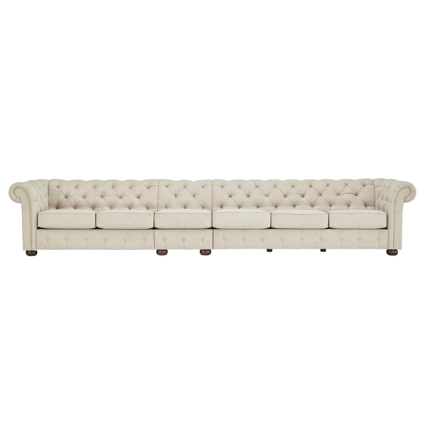 Knightsbridge Beige Linen Tufted Chesterfield Modular Sofa by iNSPIRE Q Artisan