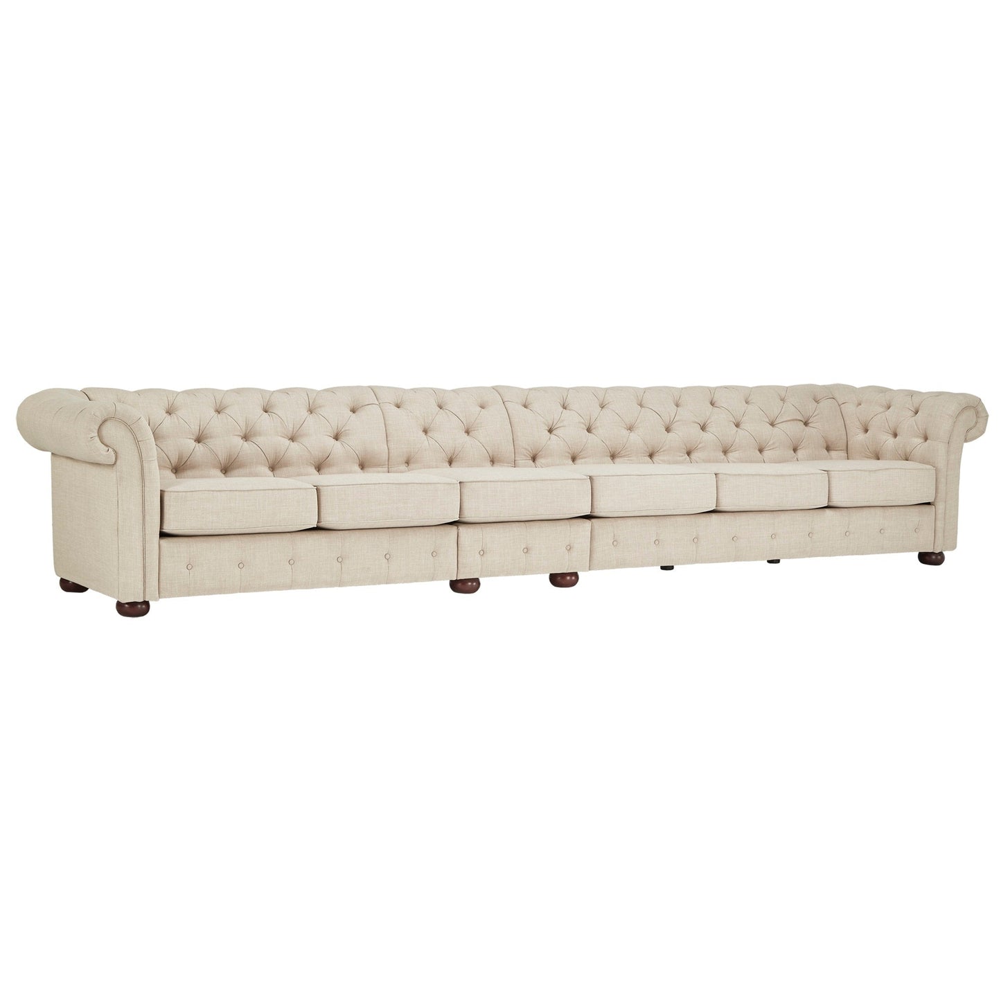 Knightsbridge Beige Linen Tufted Chesterfield Modular Sofa by iNSPIRE Q Artisan