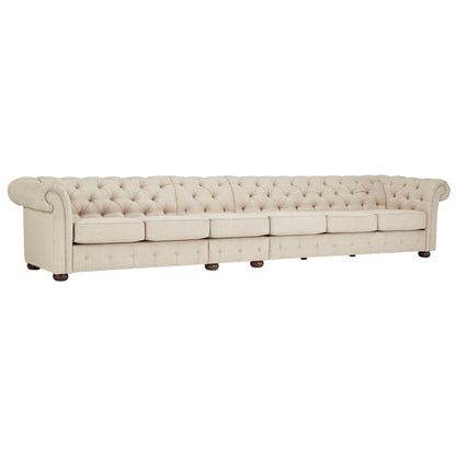 Knightsbridge Beige Linen Tufted Chesterfield Modular Sofa by iNSPIRE Q Artisan