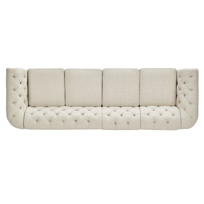 Knightsbridge Beige Linen Tufted Chesterfield Modular Sofa by iNSPIRE Q Artisan