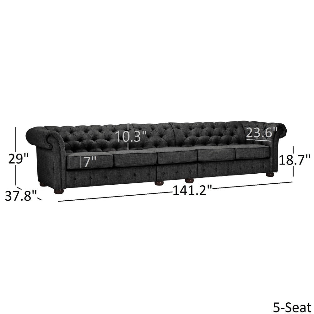 Knightsbridge Grey Extra Long Chesterfield Sofa by iNSPIRE Q Artisan