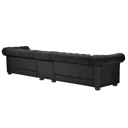 Knightsbridge Grey Extra Long Chesterfield Sofa by iNSPIRE Q Artisan