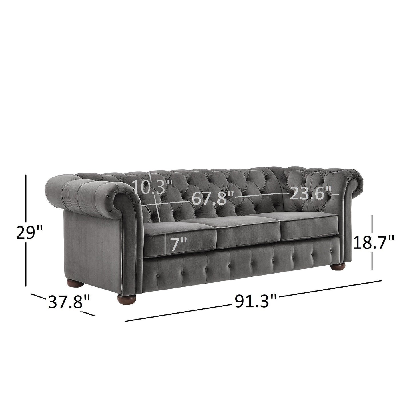 Knightsbridge Tufted Chesterfield Sofa by iNSPIRE Q Artisan