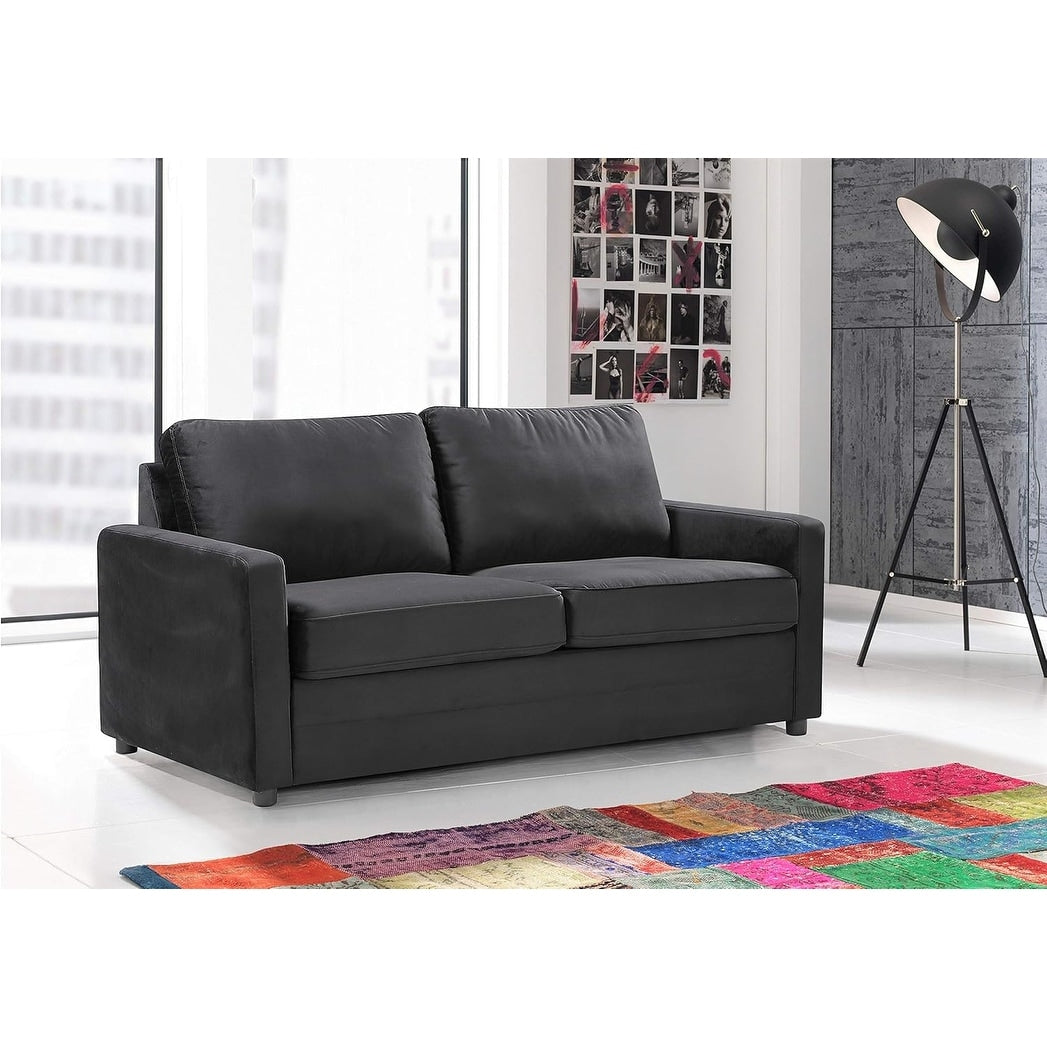 Knightsville Velvet 70 inch Square Arms Sofa Bed