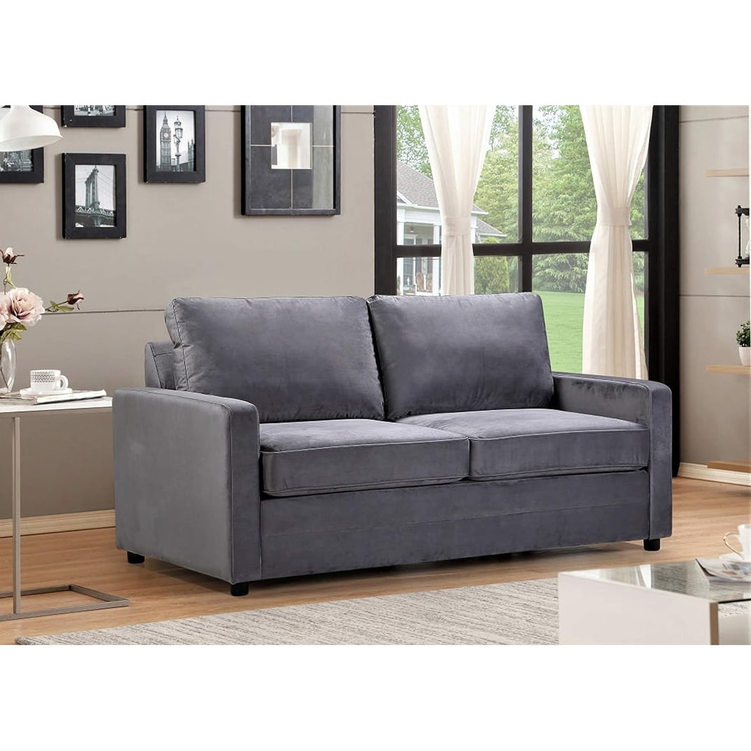 Knightsville Velvet 70 inch Square Arms Sofa Bed