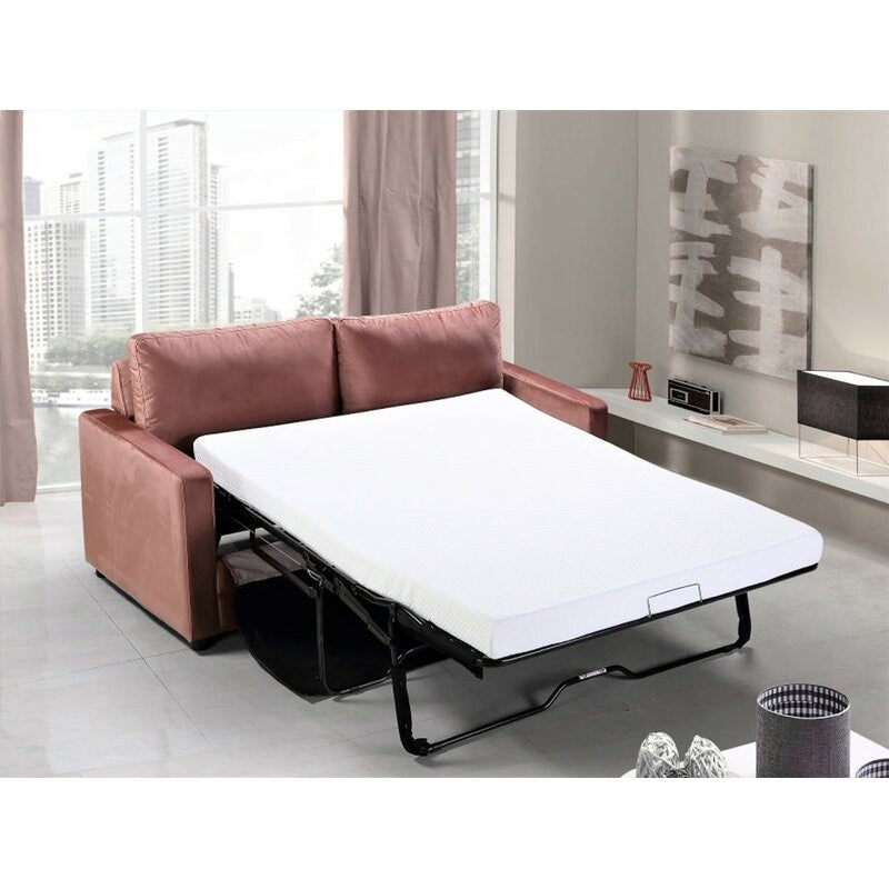 Knightsville Velvet 70 inch Square Arms Sofa Bed