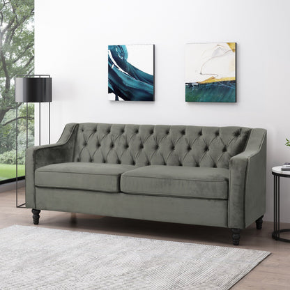 Knouff Tufted Velvet 3-seater Sofa by Christopher Knight Home