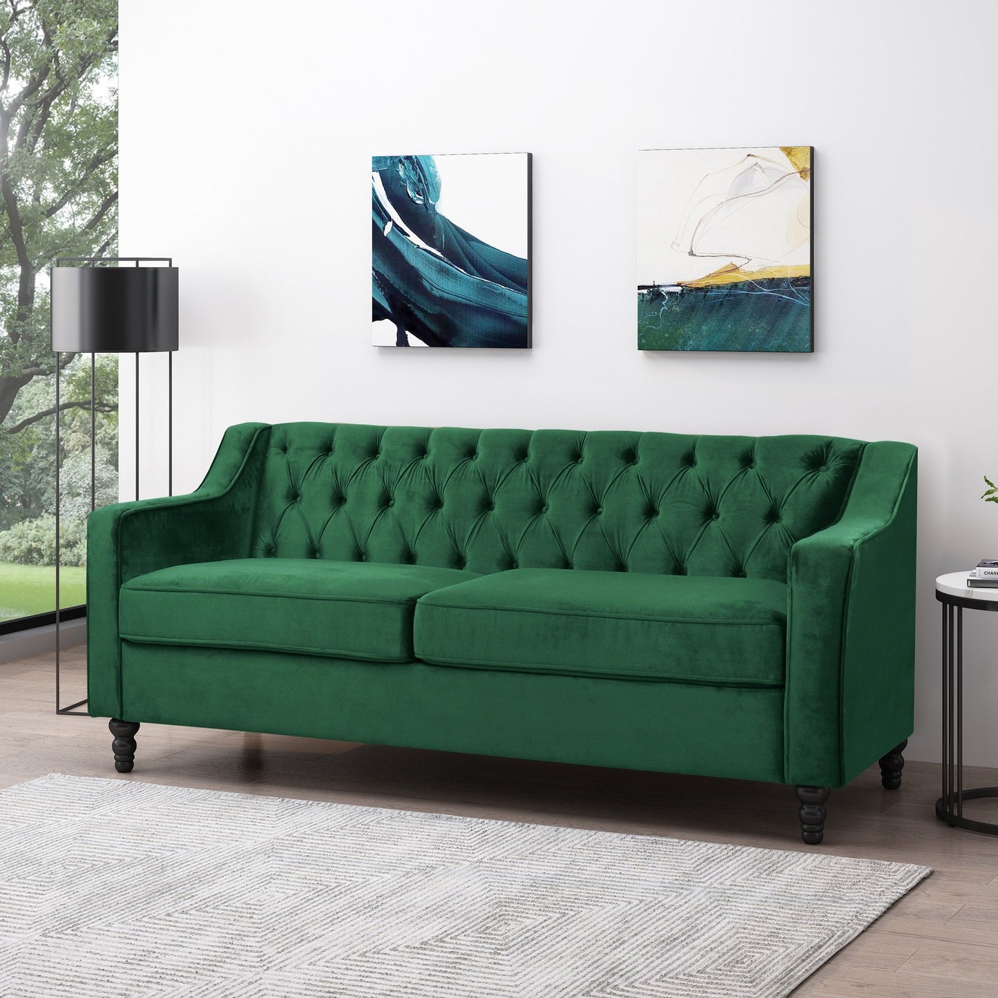 Knouff Tufted Velvet 3-seater Sofa by Christopher Knight Home
