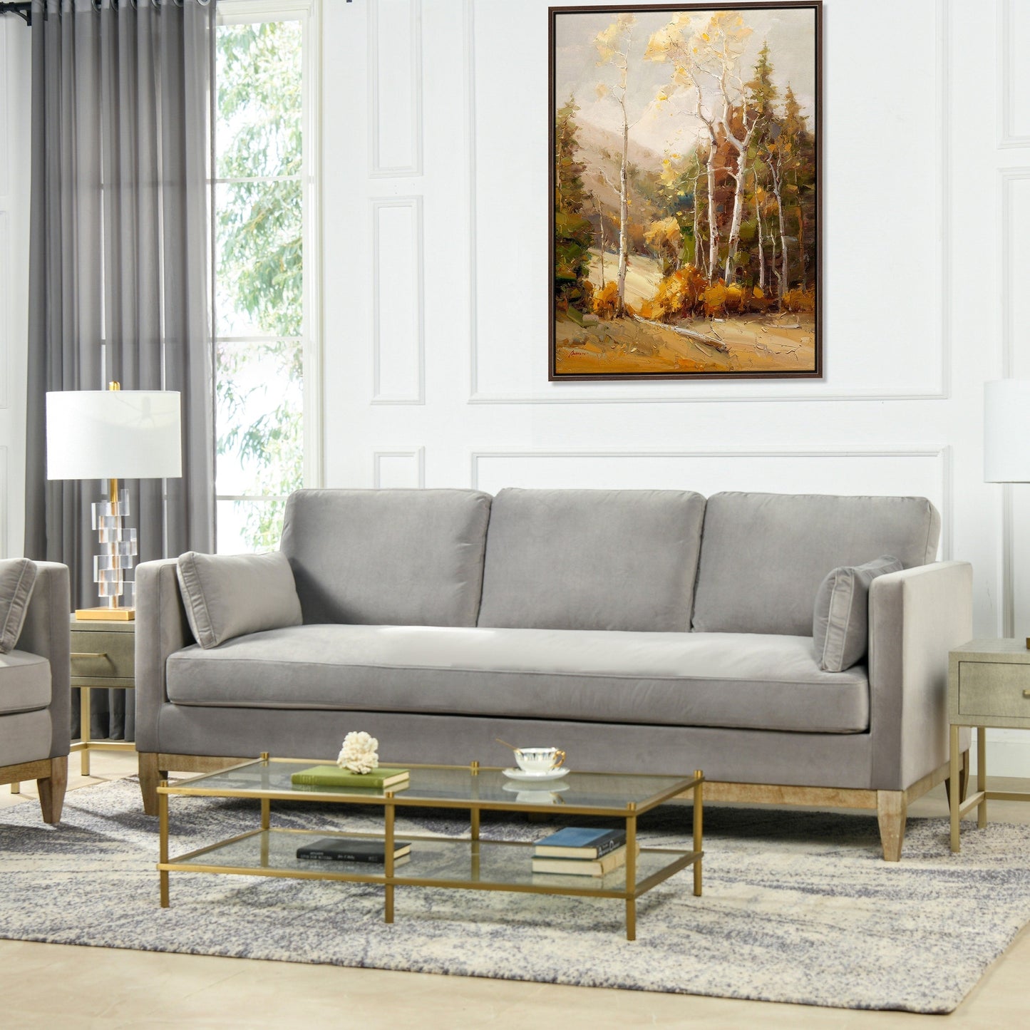 Knox 84 Modern Farmhouse Velvet Track Arm Sofa