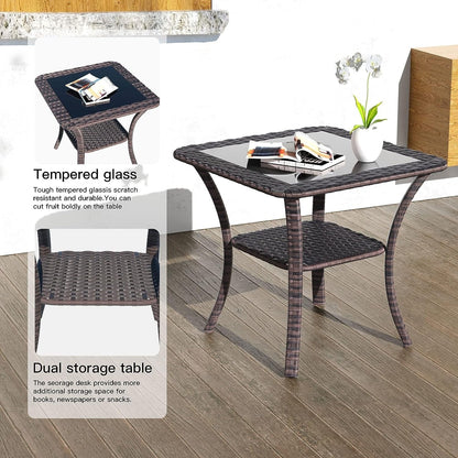 Kullavik 3 Pieces Patio Furniture Set,Outdoor Swivel Rocking Chairs