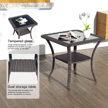 Kullavik 3 Pieces Patio Furniture Set,Outdoor Swivel Rocking Chairs