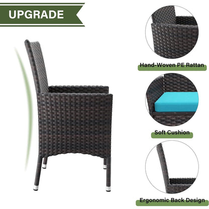 Kullavik Outdoor Dining Set, Rattan Patio Furniture Dining Table & Chairs
