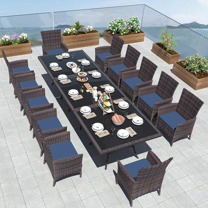 Kullavik Outdoor Dining Set, Rattan Patio Furniture Dining Table & Chairs