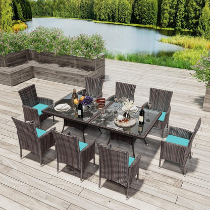 Kullavik Outdoor Dining Set, Rattan Patio Furniture Dining Table & Chairs