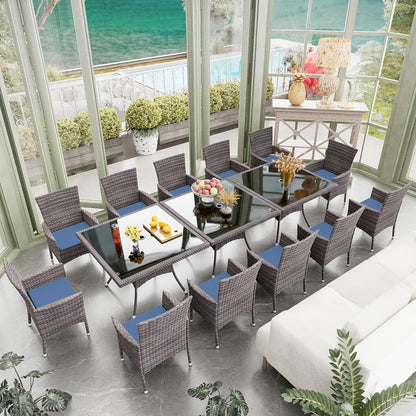 Kullavik Outdoor Dining Set, Rattan Patio Furniture Dining Table & Chairs