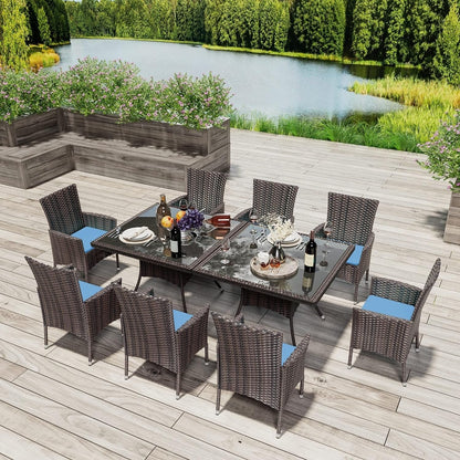 Kullavik Outdoor Dining Set, Rattan Patio Furniture Dining Table & Chairs