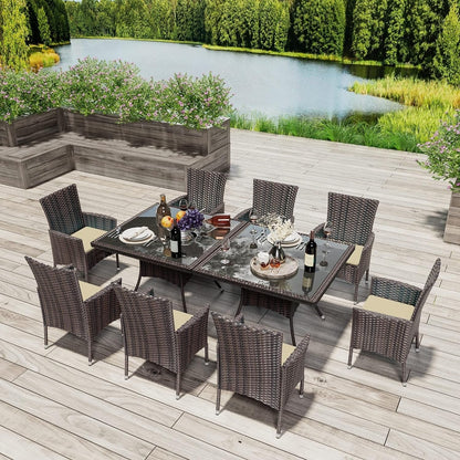 Kullavik Outdoor Dining Set, Rattan Patio Furniture Dining Table & Chairs