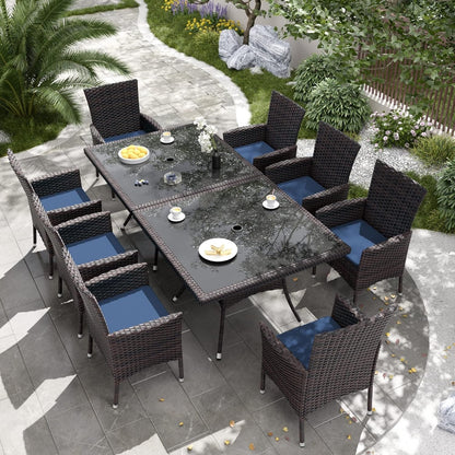 Kullavik Outdoor Dining Set, Rattan Patio Furniture Dining Table & Chairs