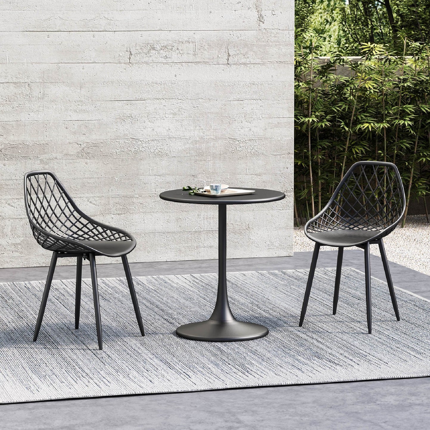 Kurv 3-Piece Bistro Set, Weather Resistant, Indoor/Outdoor