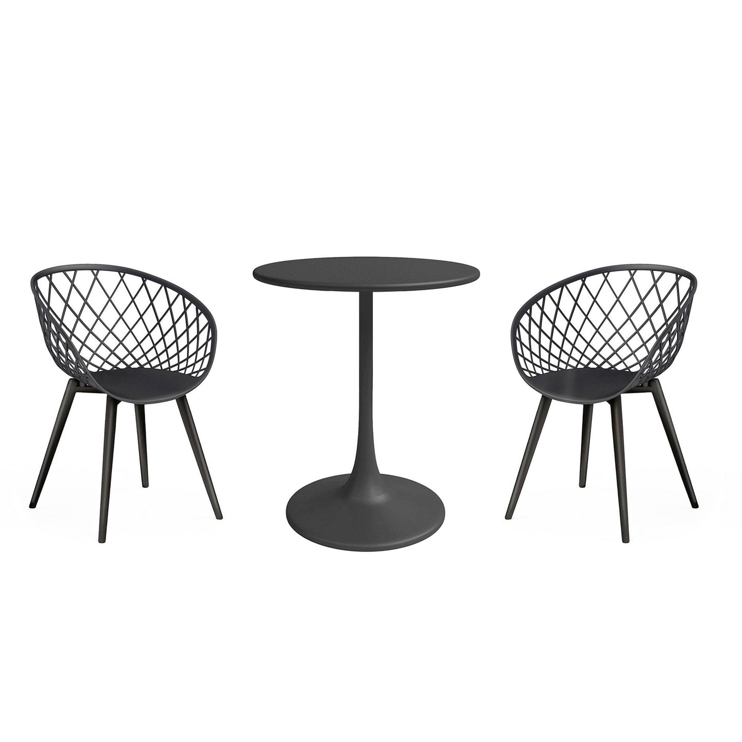 Kurv 3-Piece Lux Bistro Set, Weather Resistant, Indoor/Outdoor