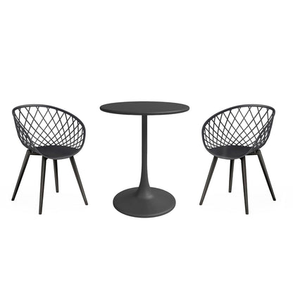 Kurv 3-Piece Lux Bistro Set, Weather Resistant, Indoor/Outdoor