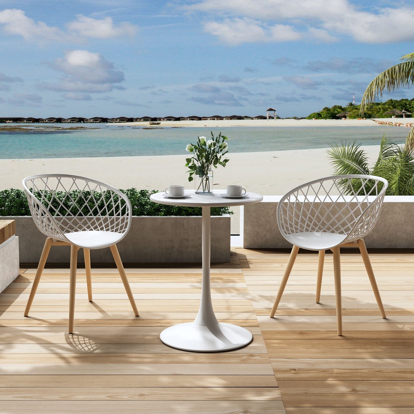 Kurv 3-Piece Lux Bistro Set, Weather Resistant, Indoor/Outdoor