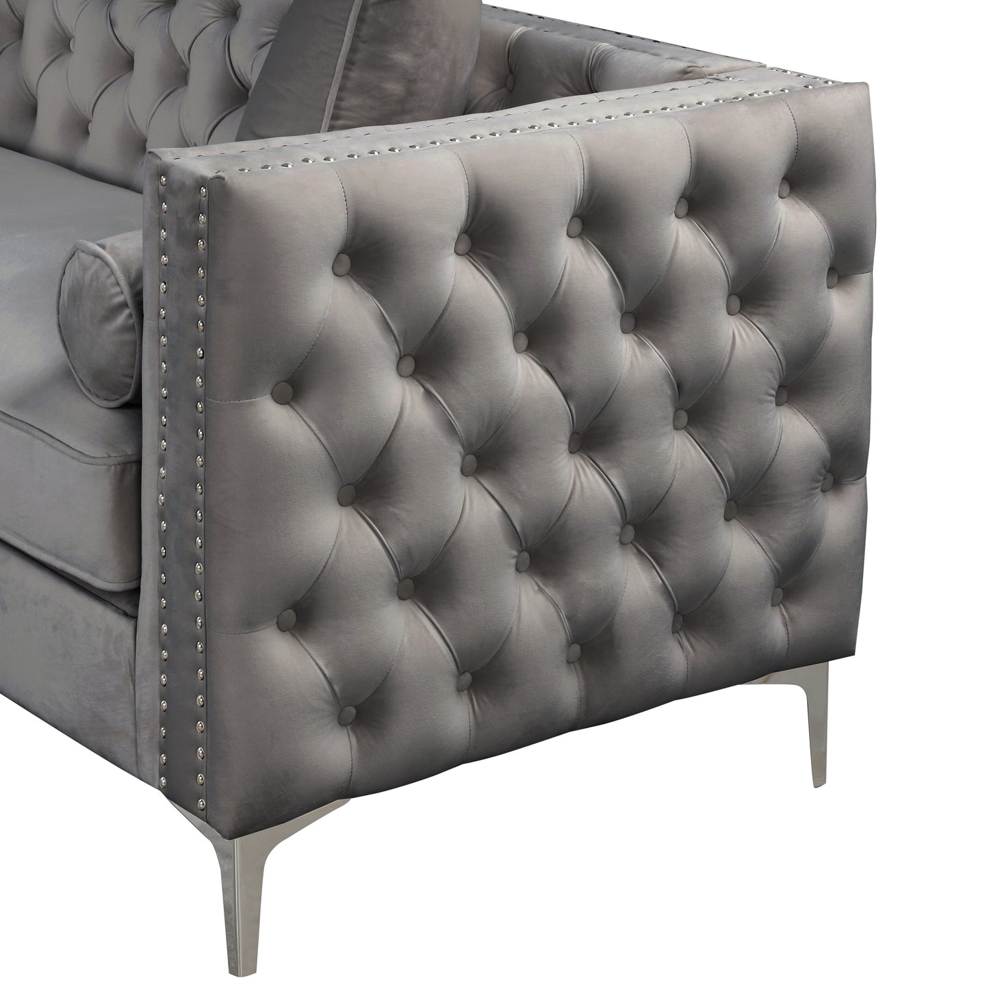 Sectional Sofa Couch Velvet Tufted Set for Living Room