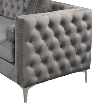 Sectional Sofa Couch Velvet Tufted Set for Living Room