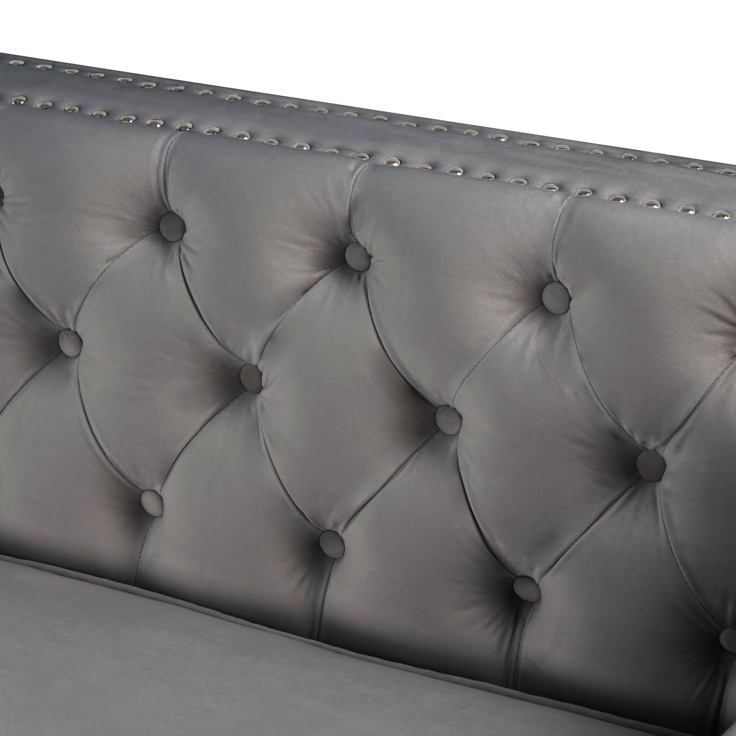 Sectional Sofa Couch Velvet Tufted Set for Living Room