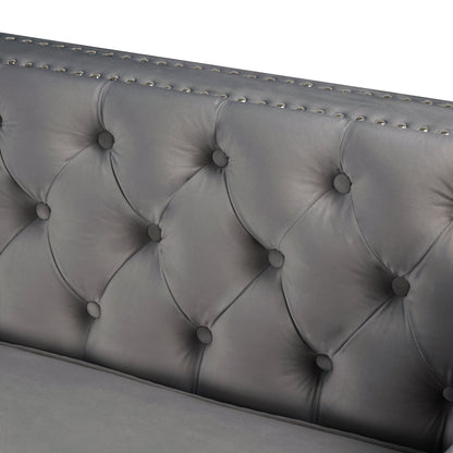 Sectional Sofa Couch Velvet Tufted Set for Living Room