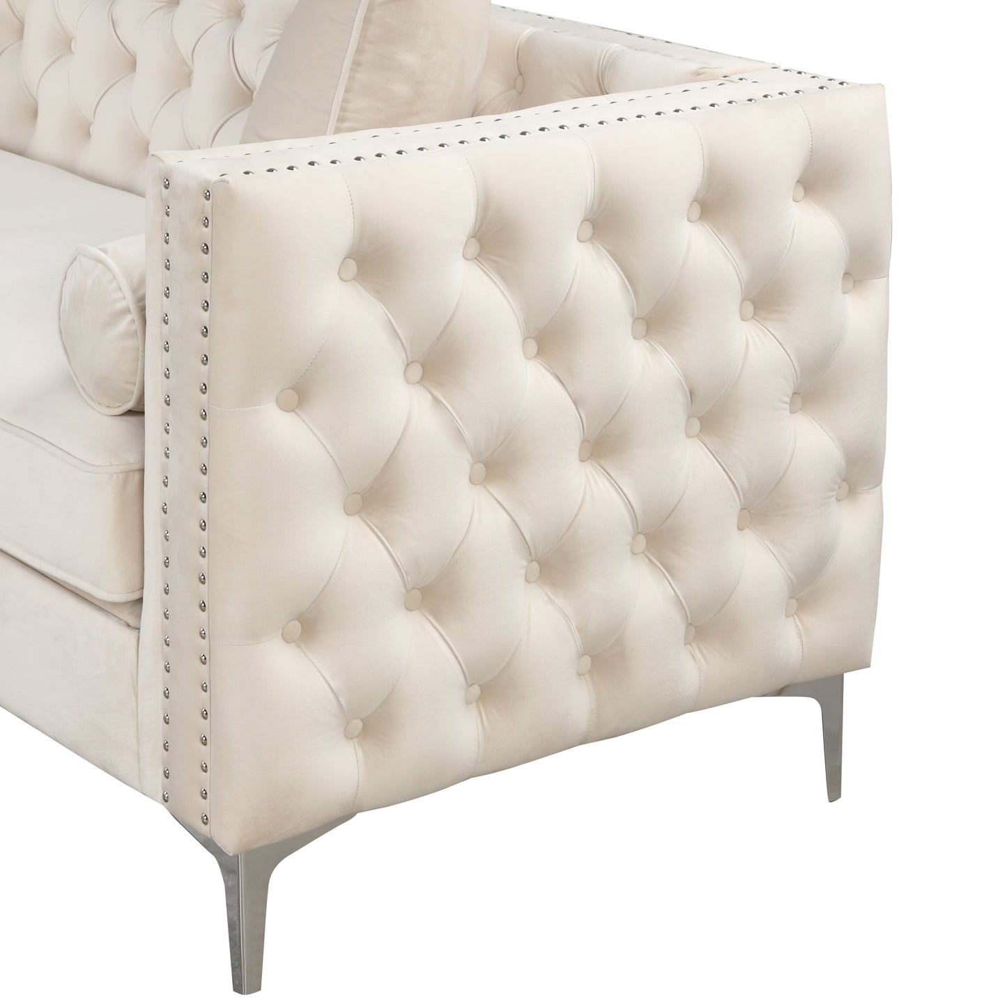 Sectional Sofa Couch Velvet Tufted Set for Living Room