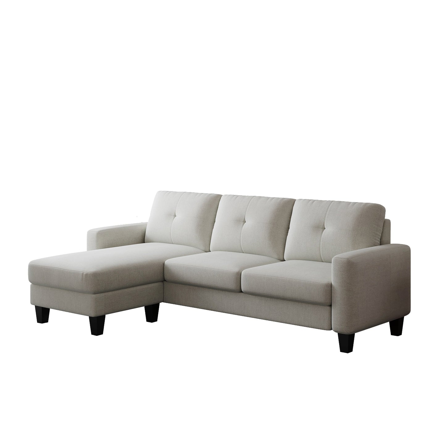 L-Shape Sofa for Small Spaces - Corner Couch with Ottoman