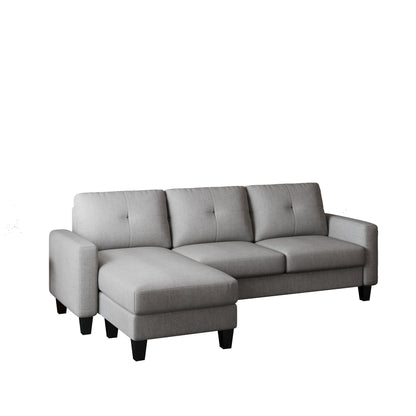 L-Shape Sofa for Small Spaces - Corner Couch with Ottoman