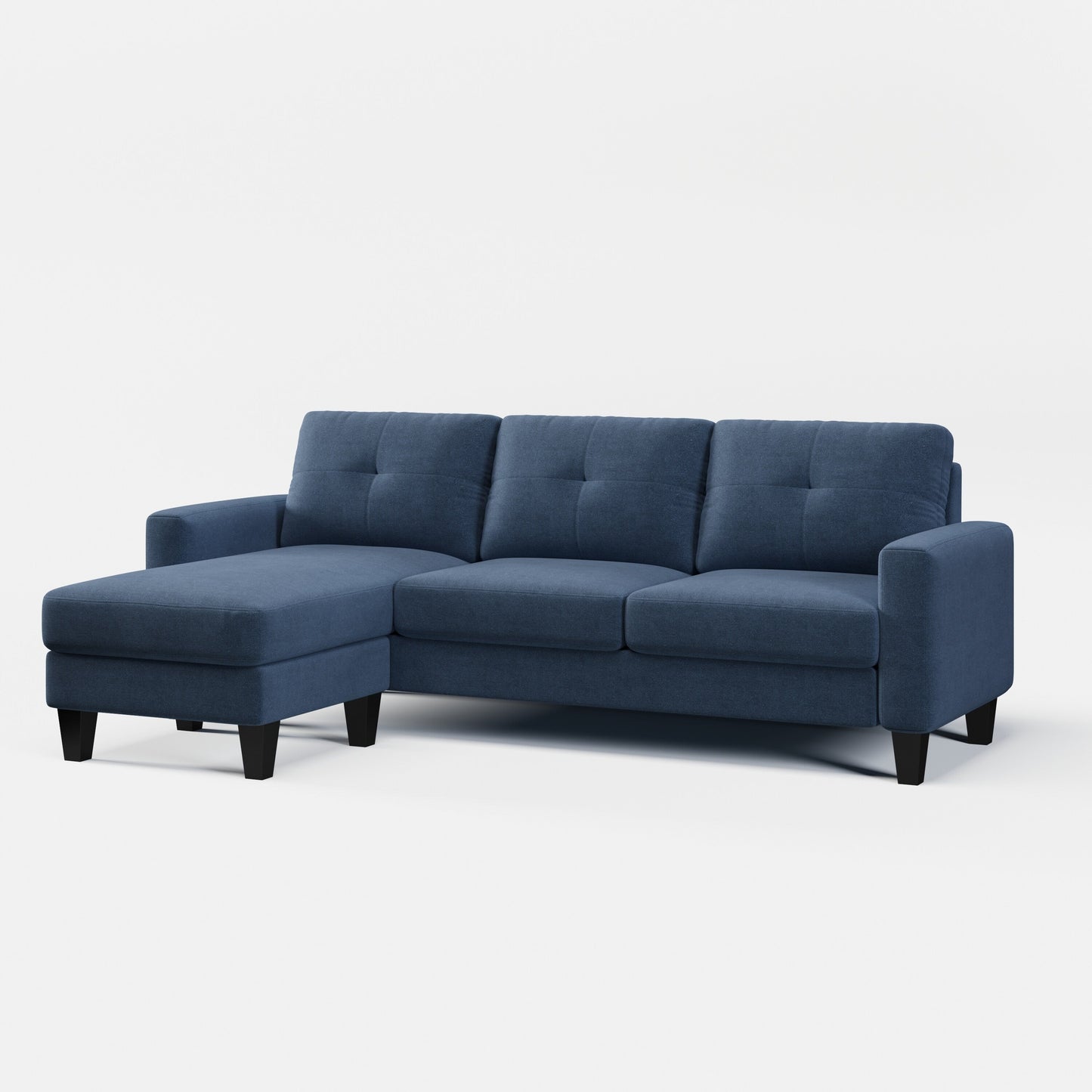 L-Shape Sofa for Small Spaces - Corner Couch with Ottoman