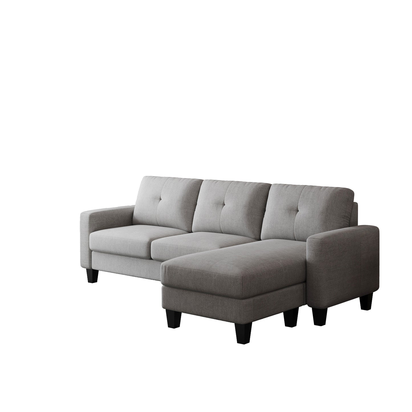 L-Shape Sofa for Small Spaces - Corner Couch with Ottoman