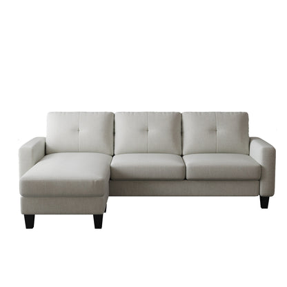 L-Shape Sofa for Small Spaces - Corner Couch with Ottoman