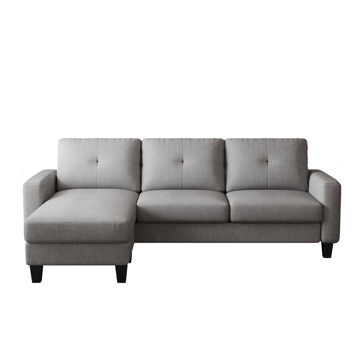 L-Shape Sofa for Small Spaces - Corner Couch with Ottoman