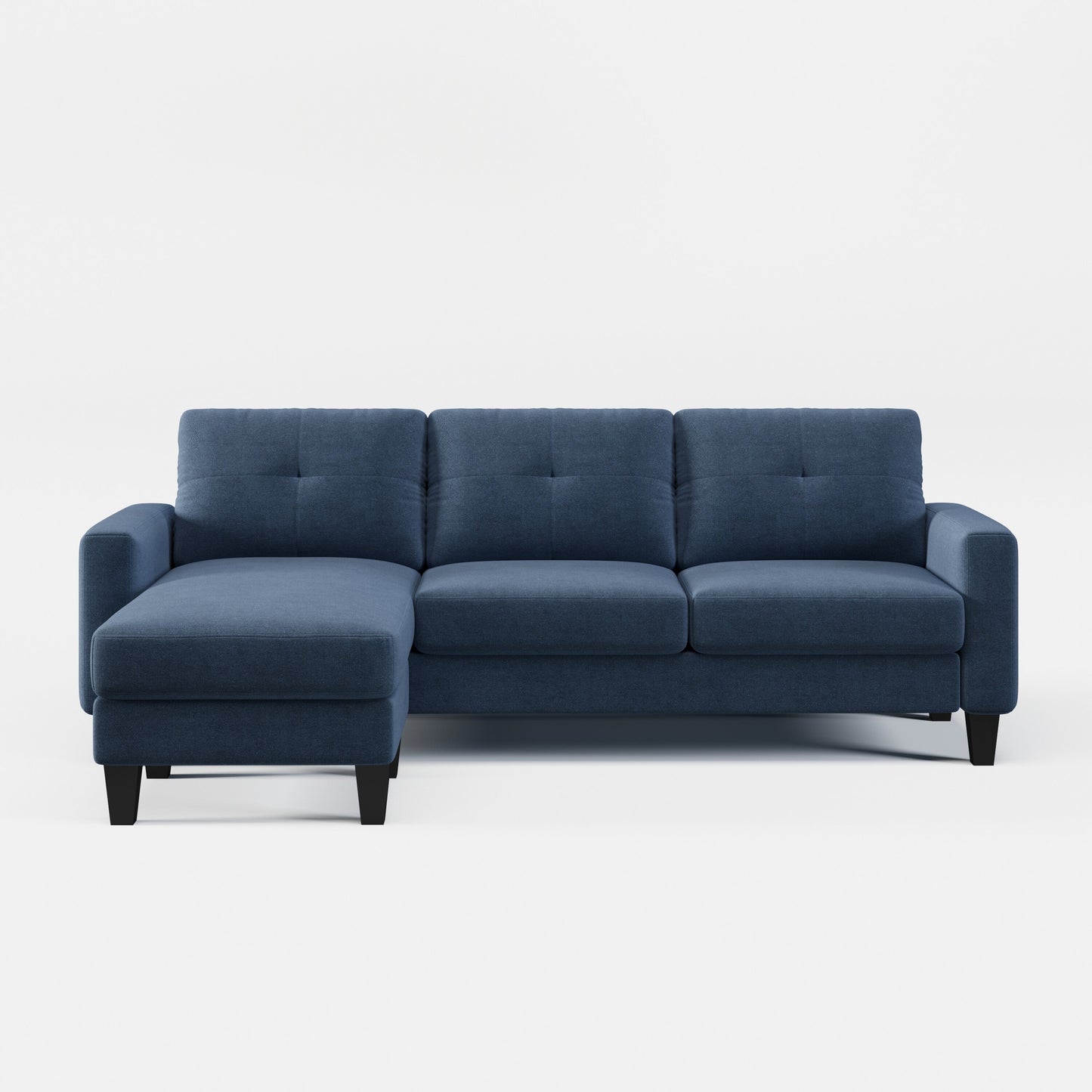L-Shape Sofa for Small Spaces - Corner Couch with Ottoman