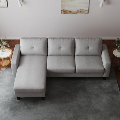 L-Shape Sofa for Small Spaces - Corner Couch with Ottoman