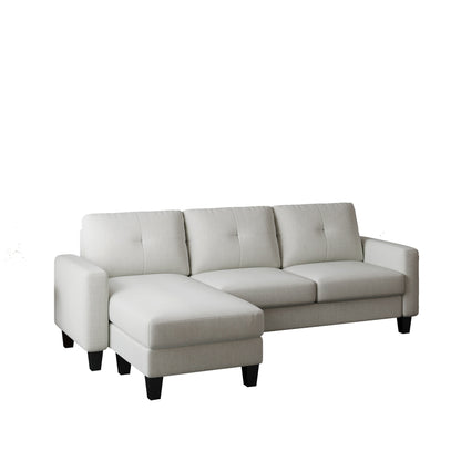 L-Shape Sofa for Small Spaces - Corner Couch with Ottoman