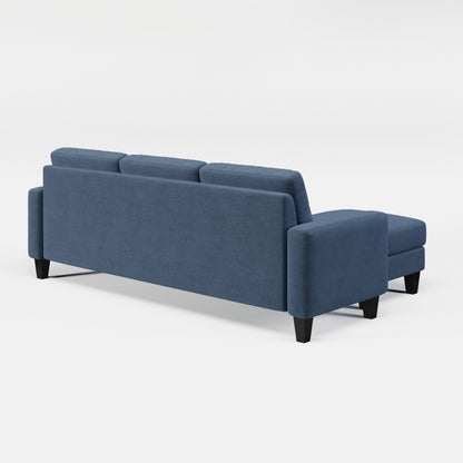 L-Shape Sofa for Small Spaces - Corner Couch with Ottoman