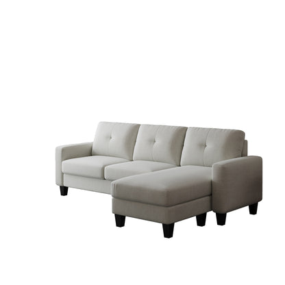 L-Shape Sofa for Small Spaces - Corner Couch with Ottoman